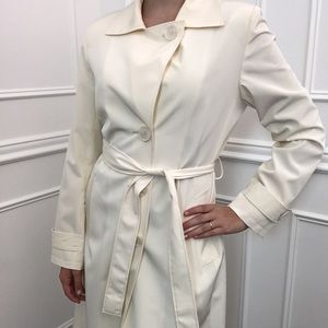 Cinzia Rocca Icons white button up belted fall trench coat
